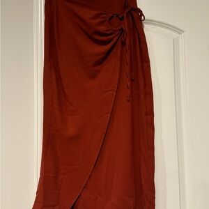 Rust Red Wrap Skirt